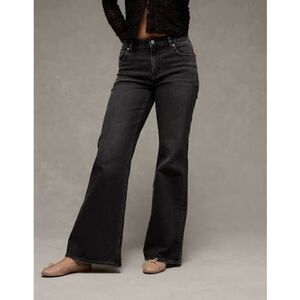 AMERICAN EAGLE | black gray super hi-rise flare jeans 10R